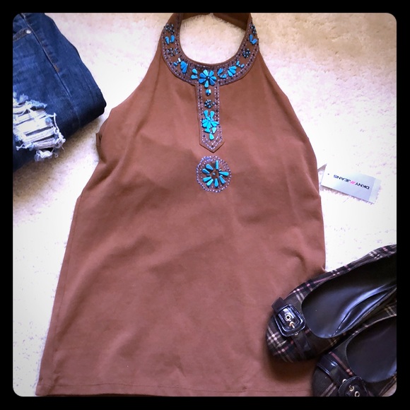 DKNY BOHO style hulter top - Picture 2 of 7